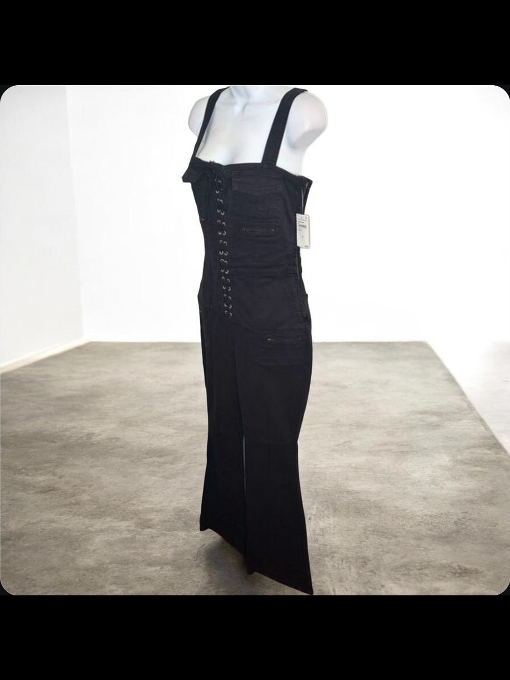 Good American Lace Up Cargo Tank Jumpsuit Medium NWT - Picture 6 of 10